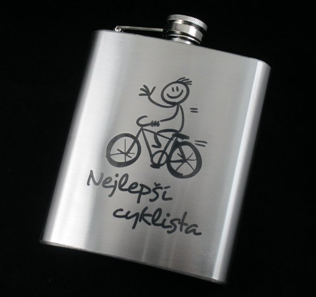 Nerezová placatka "Nejlepší cyklista"