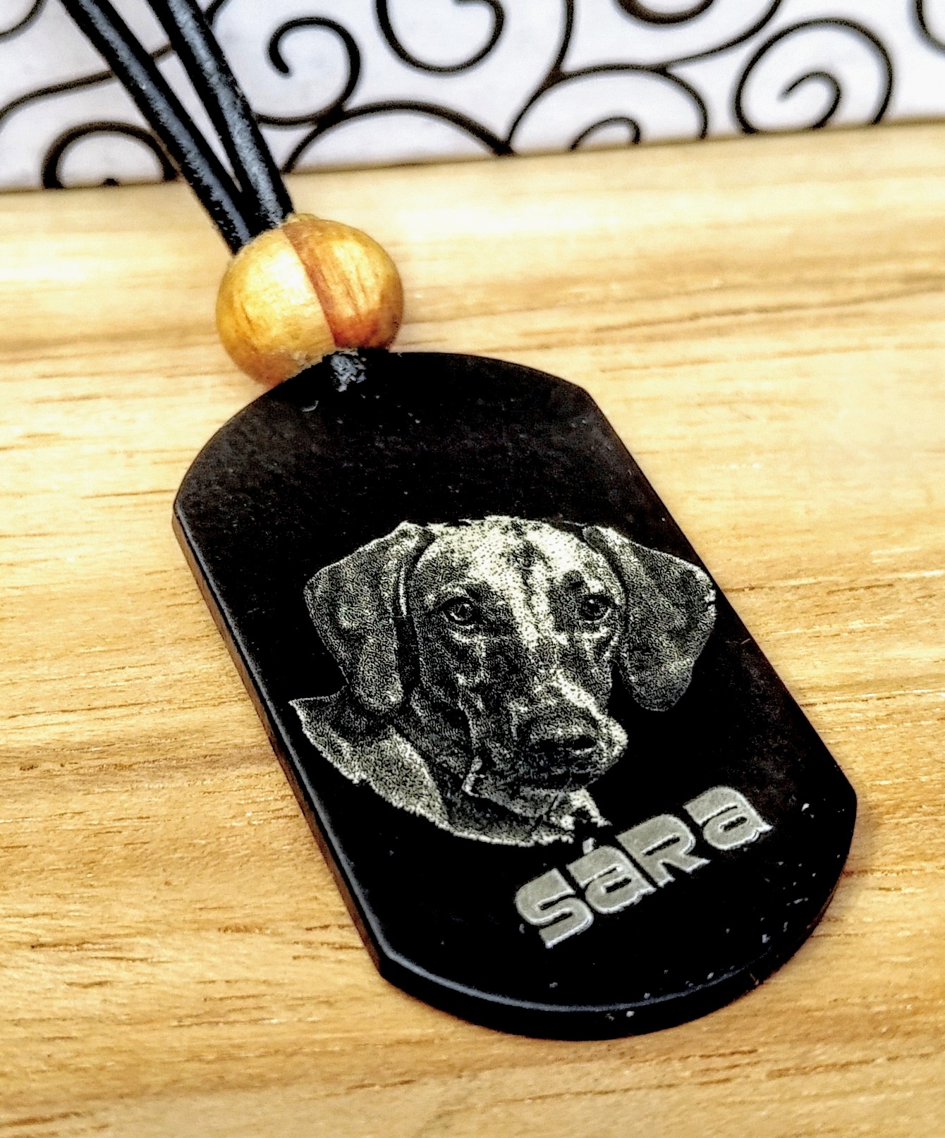 Ocelový přívěsek DOG TAG BLACK EDITION s fotkou