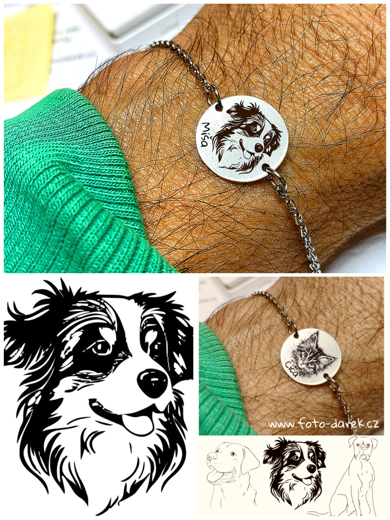 Řetízkový náramek kolečko s obrázkem