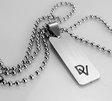 Ocelový přívěsek obdelník 11x36 s textem