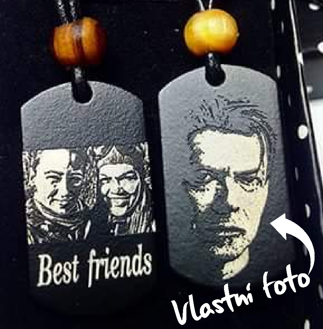 Ocelový přívěsek DOG TAG BLACK EDITION s fotkou