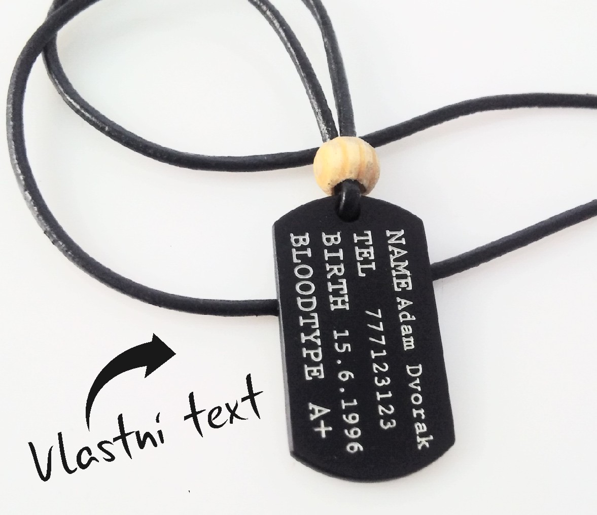 Ocelový přívěsek DOG TAG BLACK EDITION s textem