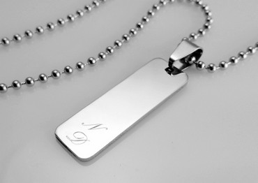 Ocelový přívěsek obdelník 11x36 s textem