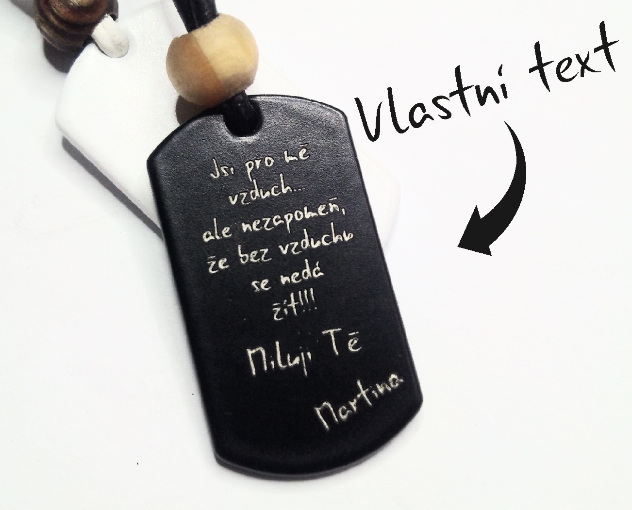 Ocelový přívěsek DOG TAG BLACK EDITION s textem